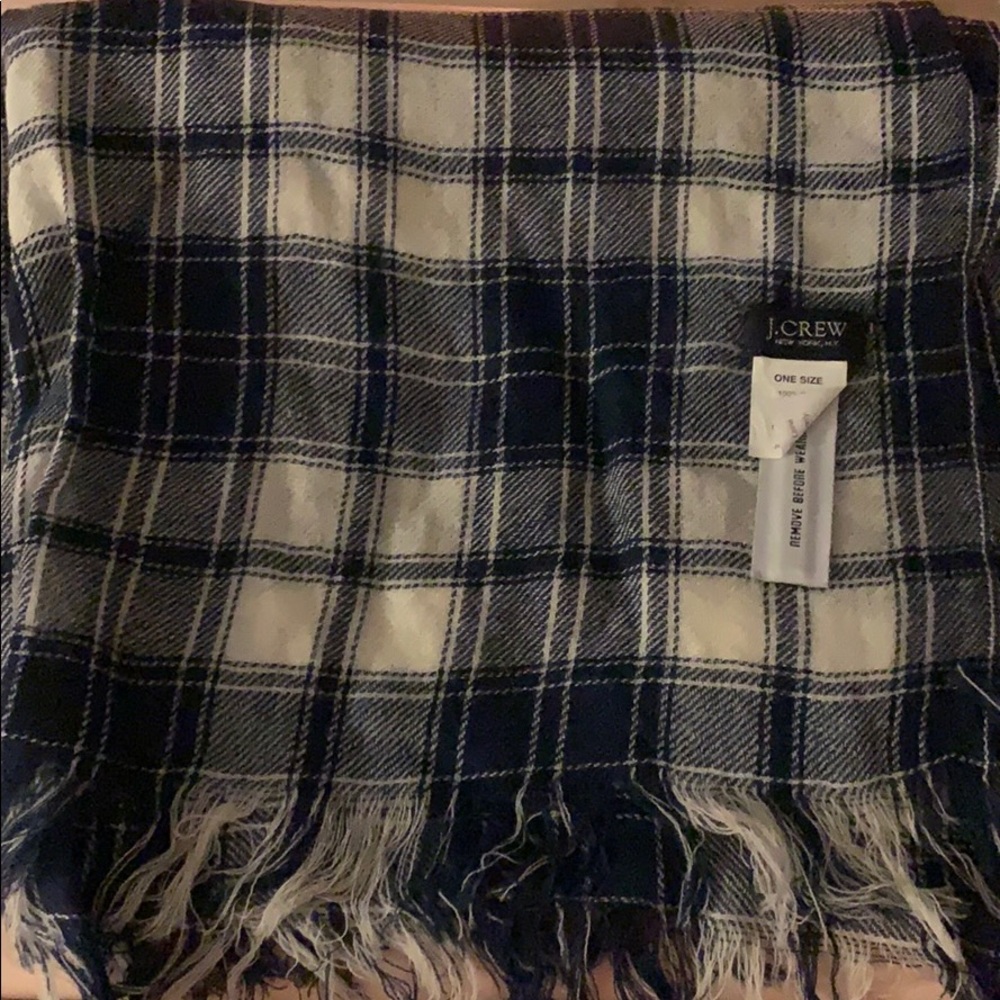 JCrew blue plaid scarf